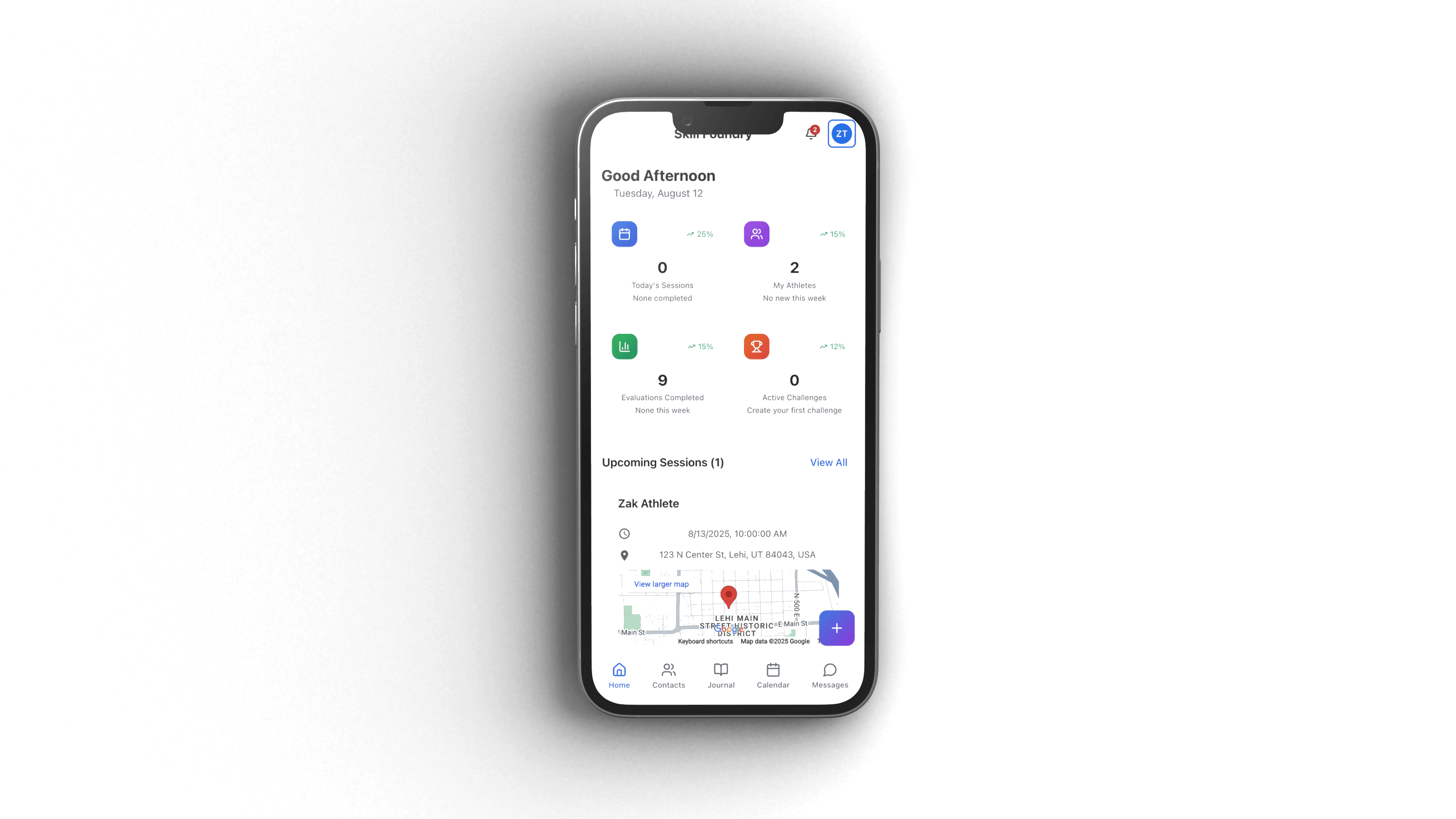 Skill Foundry Dashboard on iPhone